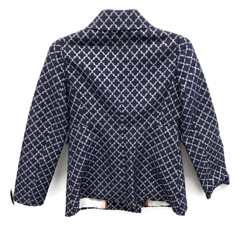 Kate Spade Navy &Silver Quatrefoil Peacoat Jacket - Picture 2 of 5